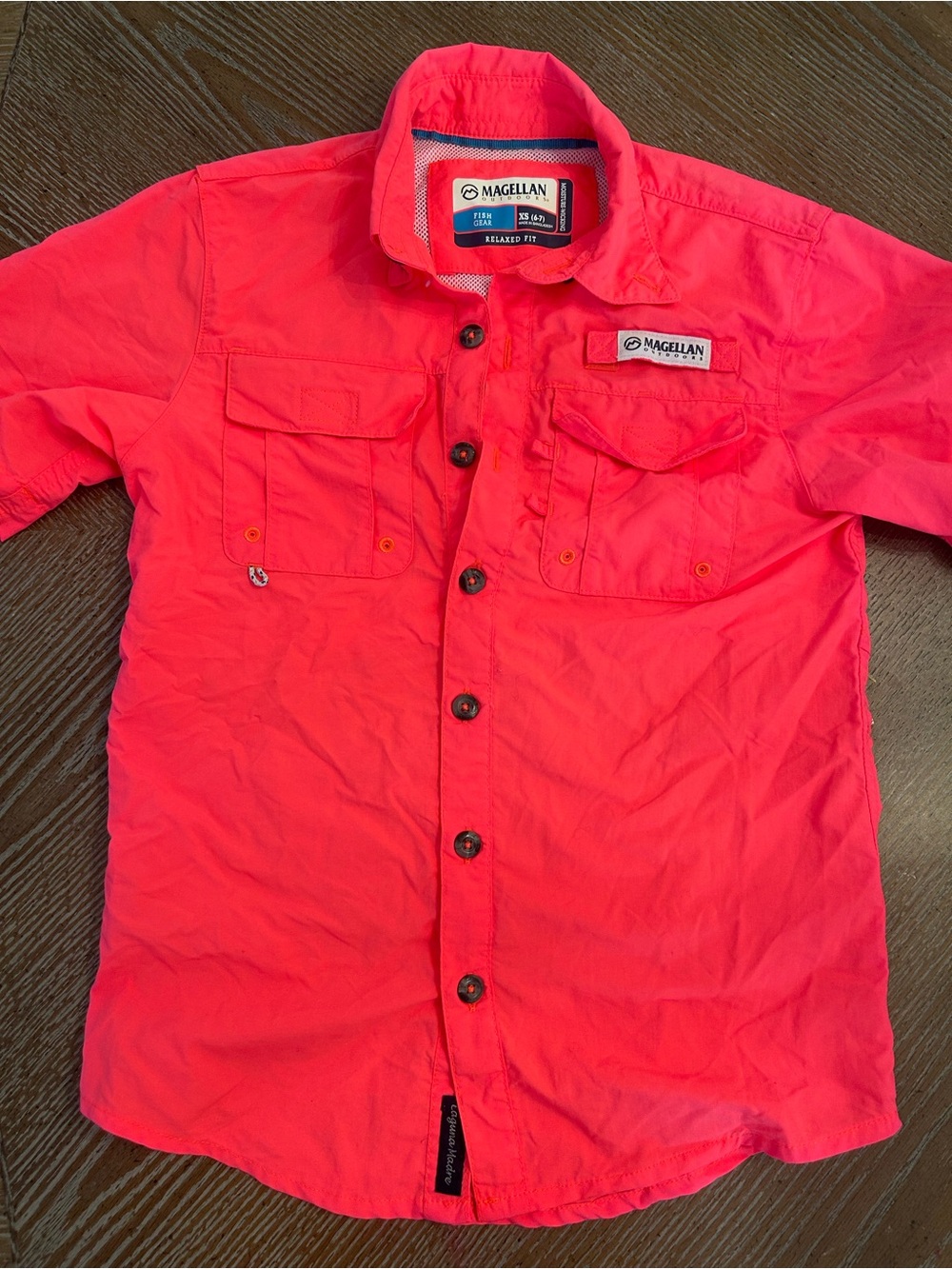 Magellan Outdoors Performance boys Short Sleeve Fishing Shirt - bright orange
